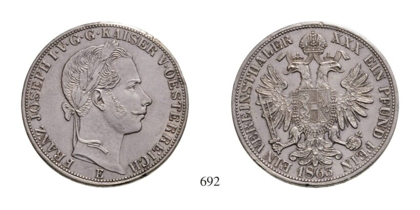 Ferenc József (1848-1916), Vereinstaler, Ag, 1863, Gyulafehérvár