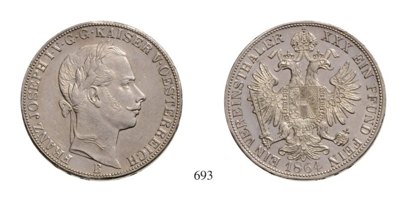 Ferenc József (1848-1916), Vereinstaler, Ag, 1864, Körmöcbánya