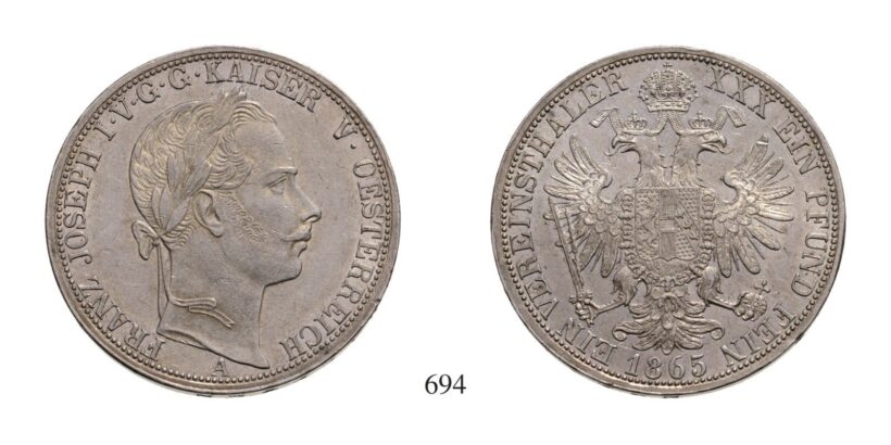 Ferenc József (1848-1916), Vereinstaler, Ag, 1865, Wien