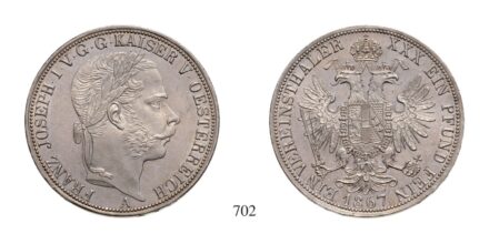 Ferenc József (1848-1916), Vereinstaler, Ag, 1867, Wien