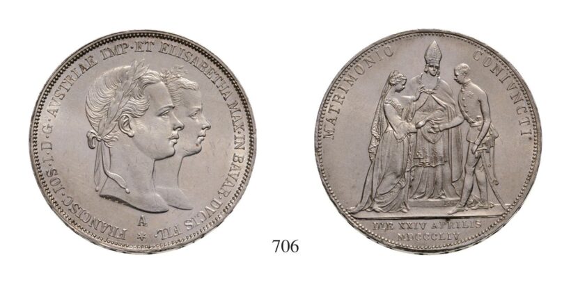Ferenc József (1848-1916), 2 Forint, Ag, 1854, Wien