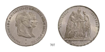 Ferenc József (1848-1916), Forint - Esküvői, Ag, 1854, Wien