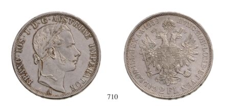 Ferenc József (1848-1916), 2 Forint, Ag, 1859, Wien