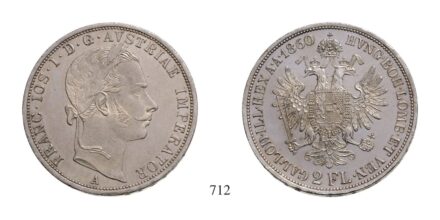 Ferenc József (1848-1916), 2 Forint, Ag, 1860, Wien