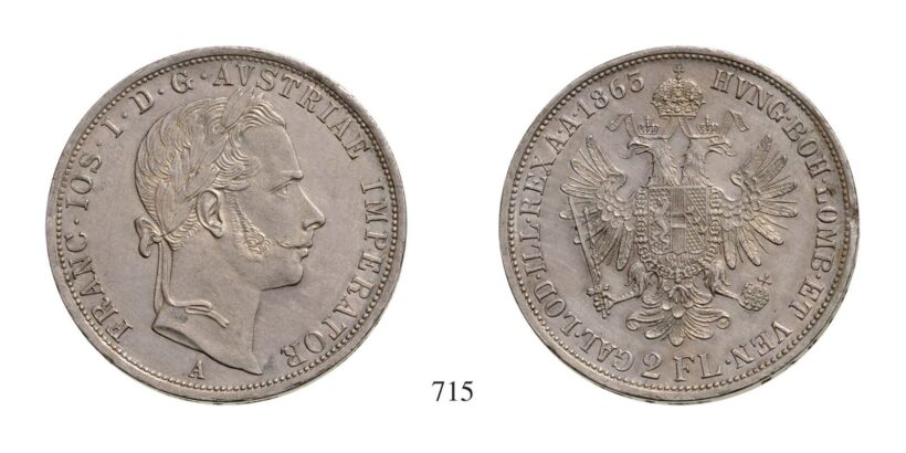 Ferenc József (1848-1916), 2 Forint, Ag, 1863, Wien