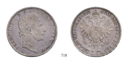 Ferenc József (1848-1916), 2 Forint, Ag, 1865, Wien
