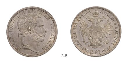 Ferenc József (1848-1916), 2 Forint, Ag, 1866, Wien
