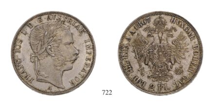 Ferenc József (1848-1916), 2 Forint, Ag, 1867, Wien