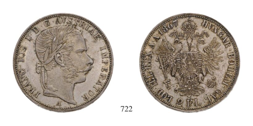 Ferenc József (1848-1916), 2 Forint, Ag, 1867, Wien