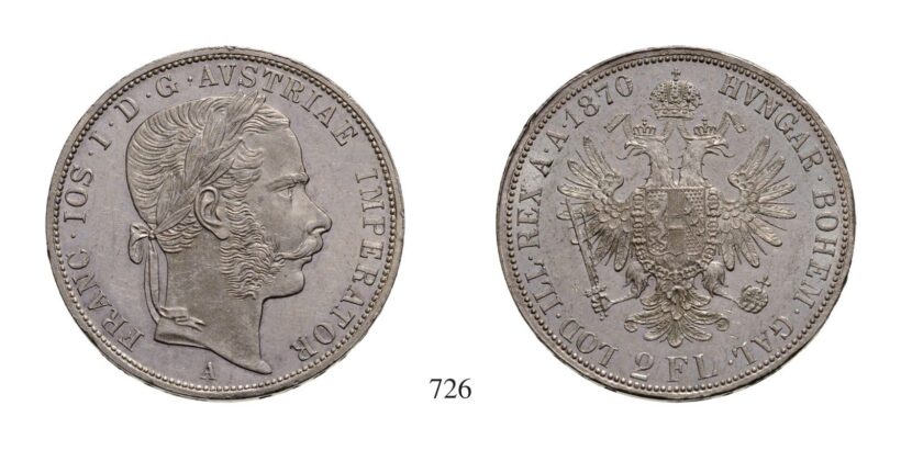 Ferenc József (1848-1916), 2 Forint, Ag, 1870, Wien