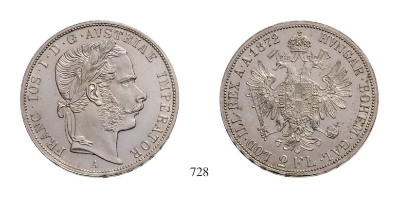 Ferenc József (1848-1916), 2 Forint, Ag, 1872, Wien