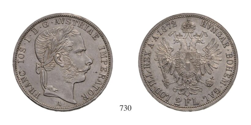 Ferenc József (1848-1916), 2 Forint, Ag, 1872, Wien