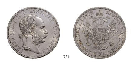 Ferenc József (1848-1916), 2 Forint, Ag, 1872, Wien