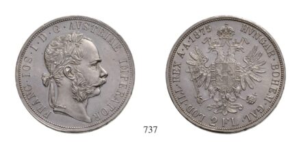 Ferenc József (1848-1916), 2 Forint, Ag, 1875, Wien