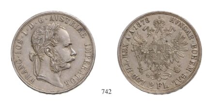 Ferenc József (1848-1916), 2 Forint, Ag, 1878, Wien