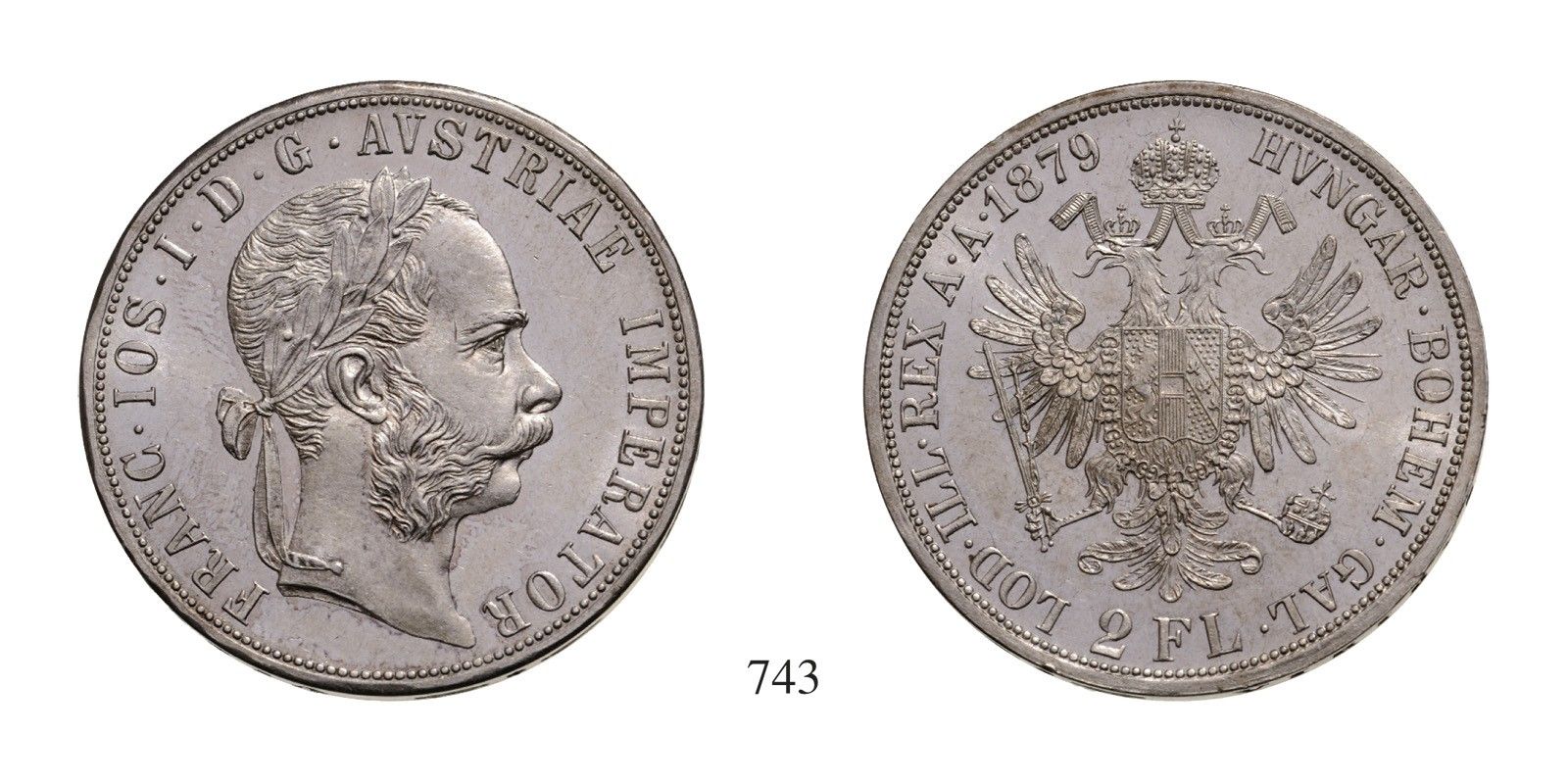 Ferenc József (1848-1916), 2 Forint, Ag, 1879, Wien