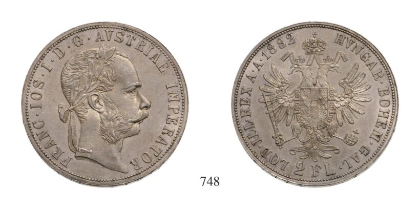 Ferenc József (1848-1916), 2 Forint, Ag, 1882, Wien