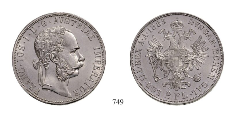 Ferenc József (1848-1916), 2 Forint, Ag, 1883, Wien