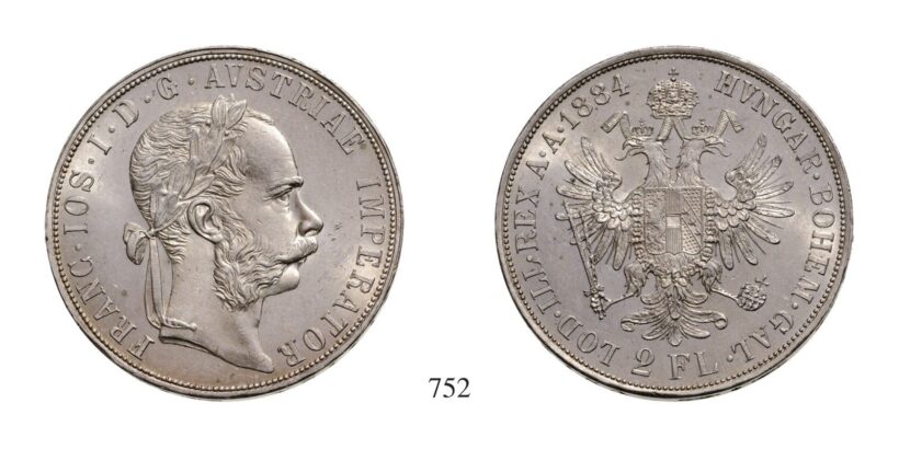 Ferenc József (1848-1916), 2 Forint, Ag, 1884, Wien