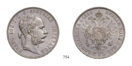 Ferenc József (1848-1916), 2 Forint, Ag, 1885, Wien
