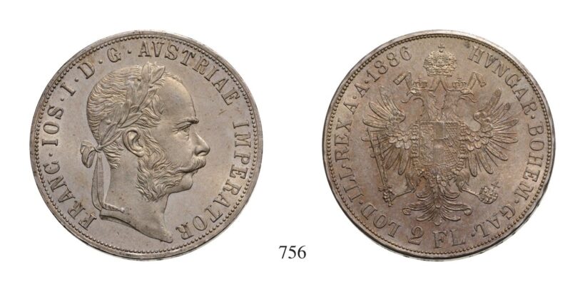 Ferenc József (1848-1916), 2 Forint, Ag, 1886, Wien