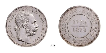 Ferenc József (1848-1916), Forint - a selmeci II. Józsed nevű altárna megnyitására, Ag, 1878, Körmöcbánya