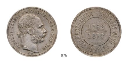 Ferenc József (1848-1916), Forint - a selmeci II. Józsed nevű altárna megnyitására, Ag, 1878, Körmöcbánya