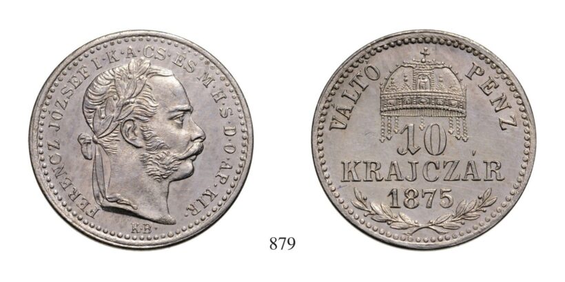 Ferenc József (1848-1916), 10 Krajcár, Ag, 1875, Körmöcbánya