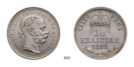 Ferenc József (1848-1916), 10 Krajcár, Ag, 1888, Körmöcbánya
