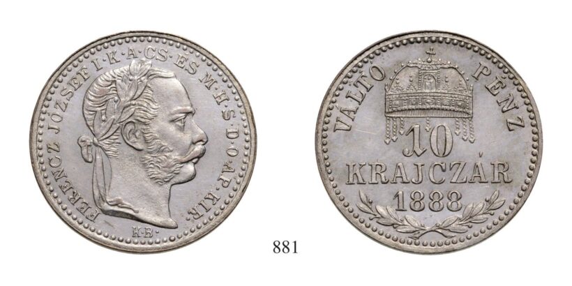 Ferenc József (1848-1916), 10 Krajcár, Ag, 1888, Körmöcbánya