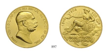 Ferenc József (1848-1916), 100 Korona, Au, 1908, Wien