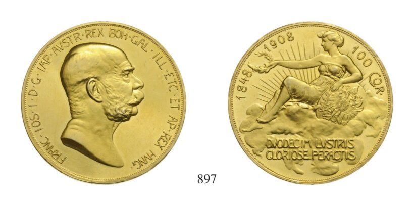 Ferenc József (1848-1916), 100 Korona, Au, 1908, Wien