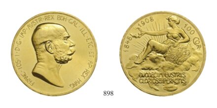 Ferenc József (1848-1916), 100 Korona, Au, 1908, Wien