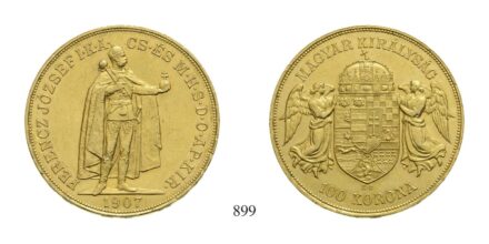 Ferenc József (1848-1916), 100 Korona, Au, 1907, Körmöcbánya
