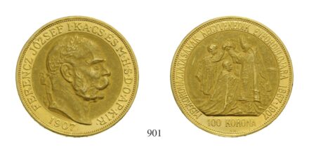 Ferenc József (1848-1916), 100 Korona, Au, 1907, Körmöcbánya