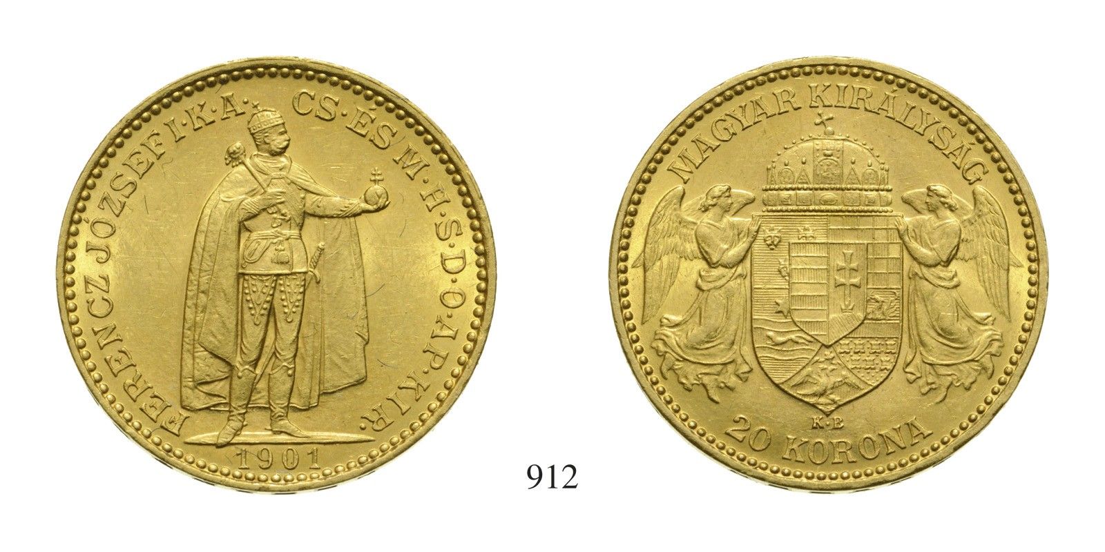 Ferenc József (1848-1916), 20 Korona, Au, 1901, Körmöcbánya