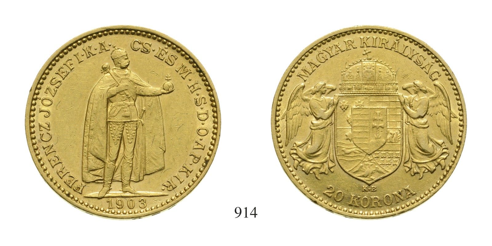 Ferenc József (1848-1916), 20 Korona, Au, 1903, Körmöcbánya