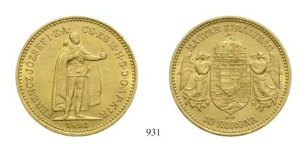 Ferenc József (1848-1916), 10 Korona, Au, 1893, Körmöcbánya