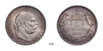 Ferenc József (1848-1916), 5 Korona, Ag, 1908, Körmöcbánya