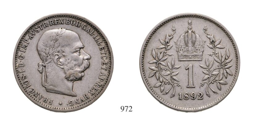 Ferenc József (1848-1916), 1 Krone, 1892, Wien