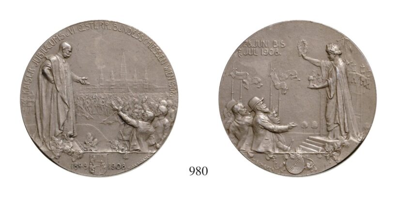 Ferenc József (1848-1916), 5 Korona - Emlékérem, Ag, 1908, Wien