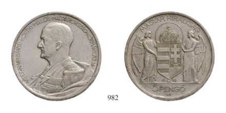 Ferenc József (1848-1916), 5 Pengő, Au, 1938, Budapest