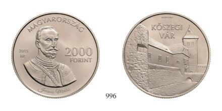 Magyar Köztársaság (1989-), 2000 Forint, Cu75Ni25, 2015, Budapest - Kőszegi vár