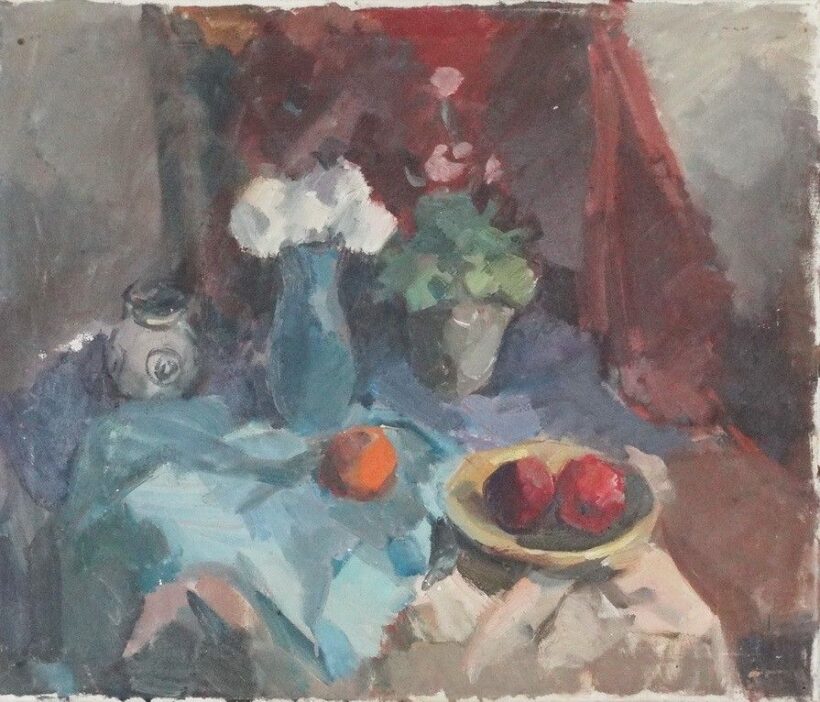 Gera Éva (1923-1996): Lila csendélet, 1959