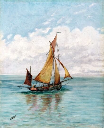C. W. monogrammal: Vitorlás, 1892