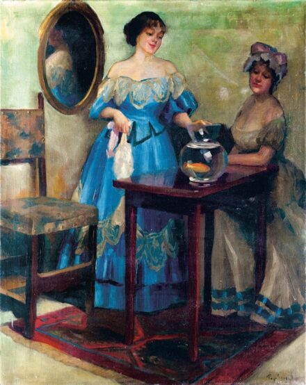 Pap Emil (1884-): Leány aranyhallal