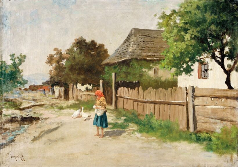 Neogrády Antal (1861-1942): Lány libákkal