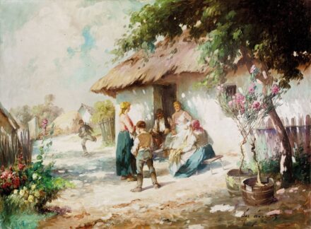 Ács Ágoston (1889-1947): Falusi jelenet