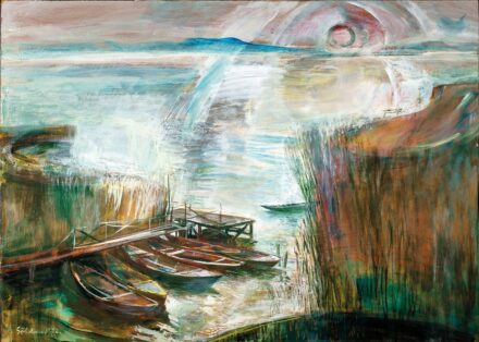 Göldner Tibor (1929-): "Balatonpart" 1992