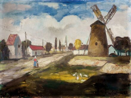Iványi - Grünwald Béla műhelye, 20. sz. első fele: Falurészlet szélmalommal